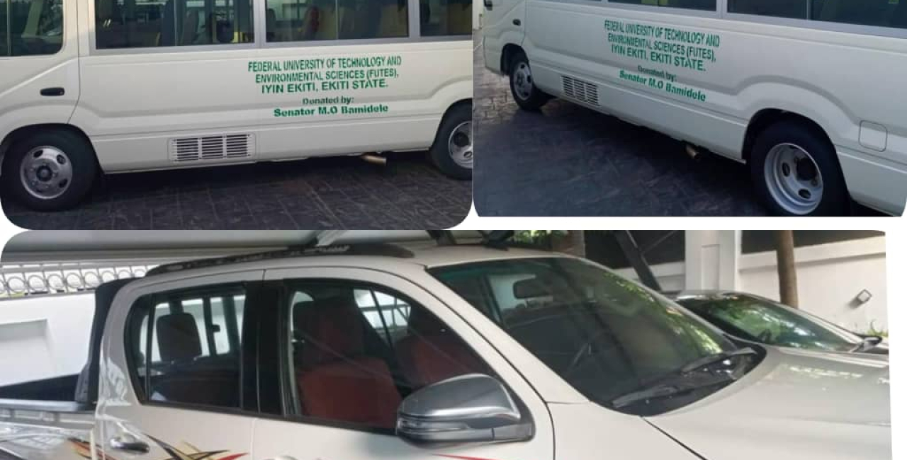 Senator Opeyemi Bamidele Donates Vehicles to Support Takeoff of FUTES, Iyin Ekiti