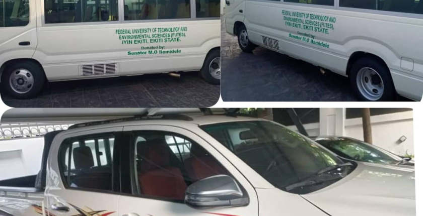 Senator Opeyemi Bamidele Donates Vehicles to Support Takeoff of FUTES, Iyin Ekiti